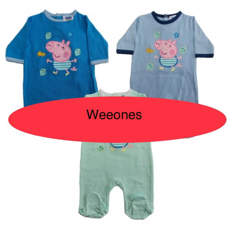 Picture of 7925 -GOERGE / PEPPA PIG SLEEPSUITS/GROWS IN COTTON